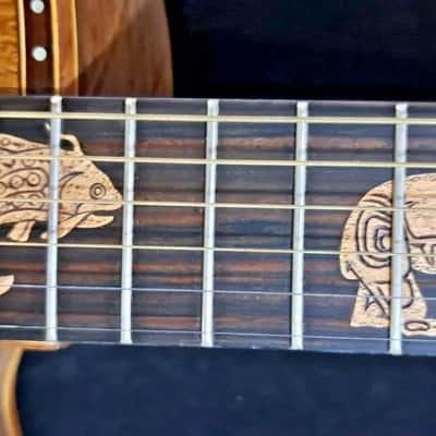 Blueberry Handmade Grand Concert Acoustic Guitar Native American Motif image 12