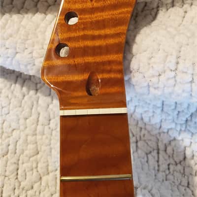 Extraordinary USA roasted 5A Plus,flame maple neck with monster flame maple head stock.Made to fit a Tele body # EPT-M11 image 6