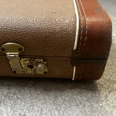 Fender Jazzmaster 1960-1961 original brown tolex case burnt gold orange plush GREAT CONDITION Vintage PRE-CBS image 8