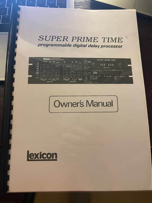 Manual ENGLISH Lexicon Super Prime Time Model 97 Programmable Digital Delay Processor 1980s - Black image 1