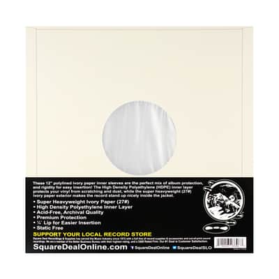 (25) 12" Ivory Paper Plastic Record Heavyweight Polylined Inner Sleeves 12IAIV image 2