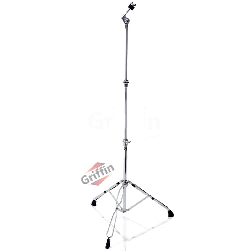 Griffin Cymbal Stand - Percussion Drum Hardware Set for Straight Mounting Medium-Duty Crash, Ride & Splash Cymbals Double Braced Legs, Slip-Proof Gear Holder Light-Duty for Mobile Drummers image 1