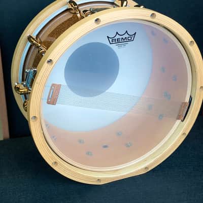 Yamaha MSD1470EJ Elvin Jones Signature 14x7" Maple Snare Drum with Wood Hoops, Gold Hardware 2000s - Gold Sparkle image 5