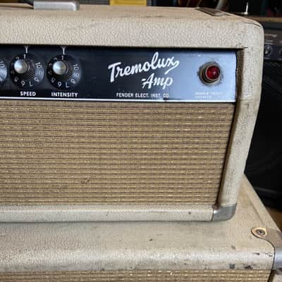 1964 Fender Tremolux Head & 2x10 Cabinet - Cream Tolex image 4