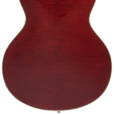 D'Angelico Deluxe Mini Dc Single Cutaway w/ stairstep tailpiece Satin Trans Wine image 5