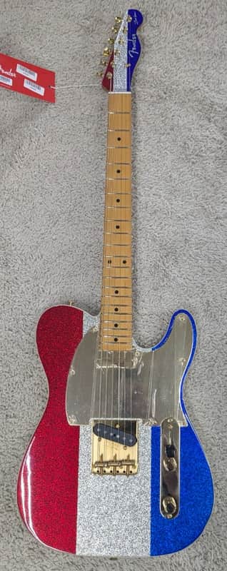 Fender Limited Edition Buck Owens Telecaster®, Red, Silver and Blue Sparkle