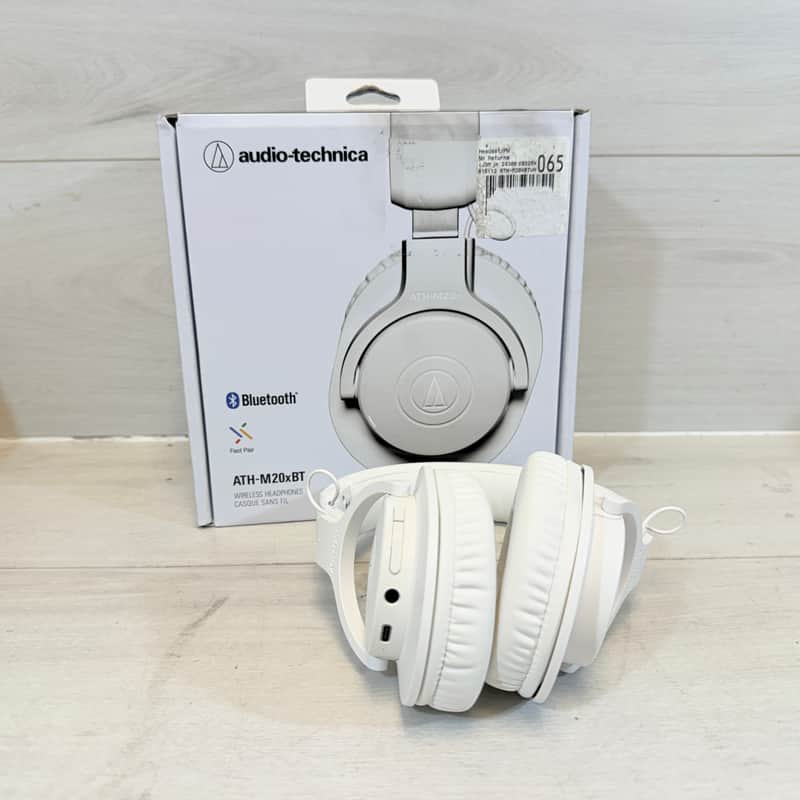 Audio-Technica ATH-M20xBT Wireless Bluetooth Headphones – White, Closed-Back w/ Box image 1