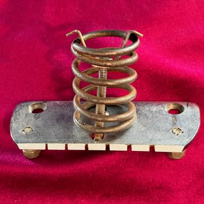 Rare! 1950's 1960's Danelectro Tremelo Guitar Bridge w/ Large Spring image 3