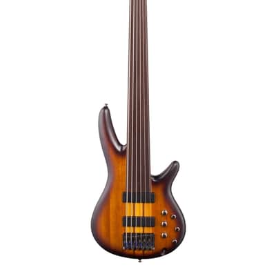Ibanez SRF706 Portamento Fretless Bass Guitar Brown Burst Flat image 2