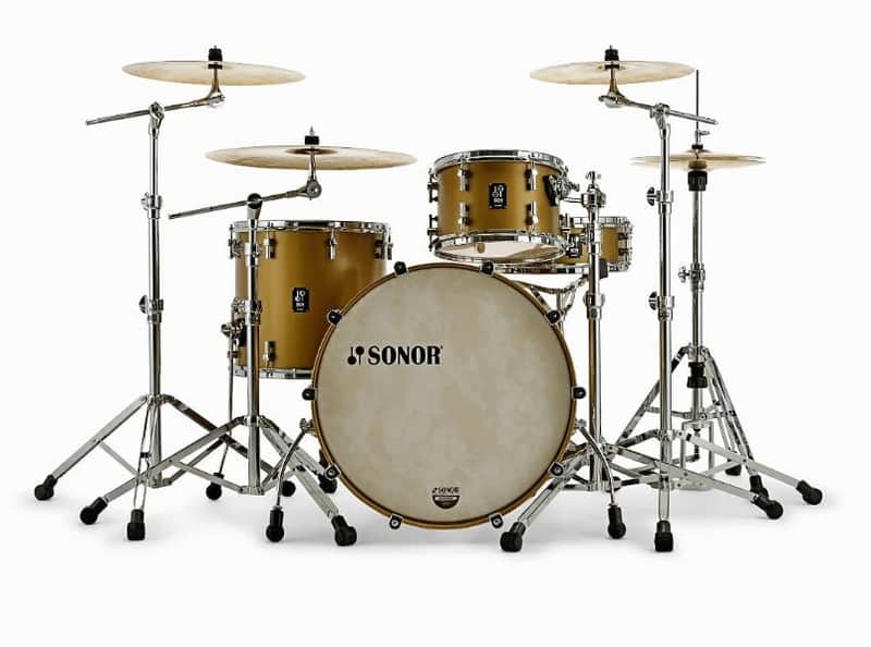 Sonor SQ1 3 piece Shell kit -Satin Gold Metallic image 1