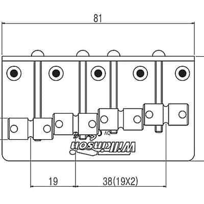 Wilkinson WBBC 4 string Bass Bridge - Chrome image 5