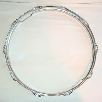 UNMARKED VINTAGE SNARE DRUM HOOPS SET 14"/10L -CHROME- FREE SHIP TO C-USA! image 7