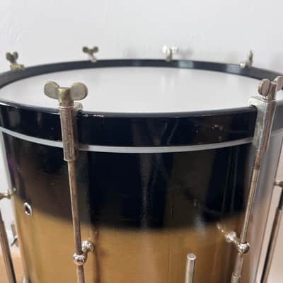 Decolite 3-pc Drum Kit Black Gold Duco Bop Sizes 12/14/16 Ludwig/WFL Shells w/ Hard Cases image 12