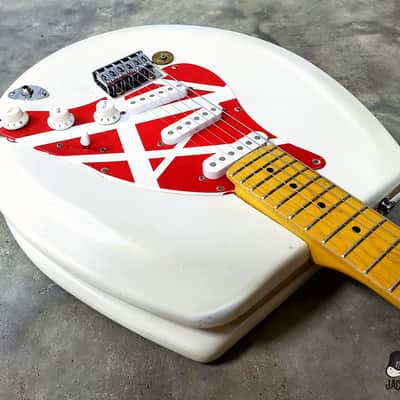 Jack's Guitarcheology "Bed Pan Halen's Frankensh*t" Toilet Seat Electric Guitar (2021 White Relic) image 14