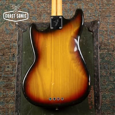 1977 Fender Mustang Bass, made in USA, sunburst, with original hard case image 8