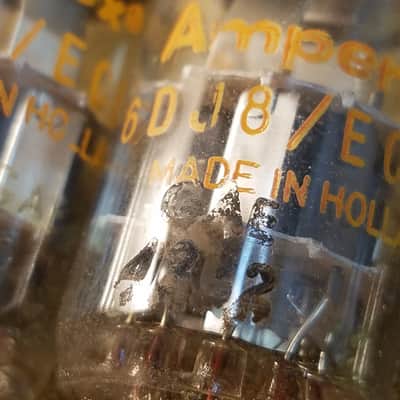Amperex ONE (1) 6DJ8 tNOS AT1000 TESTED Vacuum Tube Heerlen A-frame Orange Globe T5 ECC88 dual triode 1965-1973 image 7