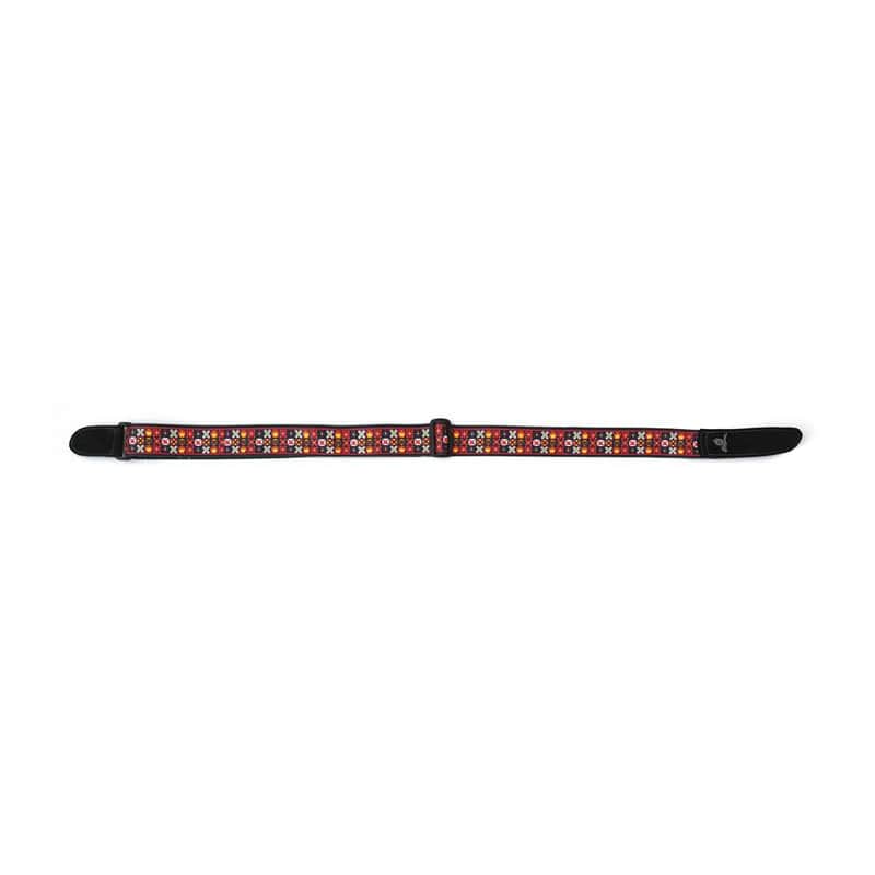 Magma Leathers 2" Soft-hand Polyester Guitar Strap Sublimation-Printed with Jimi Hendrix Woodstock Design, Genuine Leather Ends (07MS01JH.) image 1