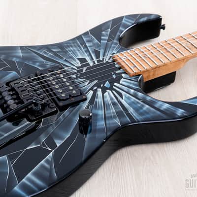 1987 Neal Moser Guitars Vintage Superstrat Shattered Glass Finish by Dan Lawrence w/ Case, Hangtag image 6