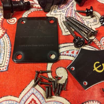 2016 EPIPHONE THUNDERBIRD PARTS LOT, TUNERS, KNOBS, PLATES, SCREWS image 6