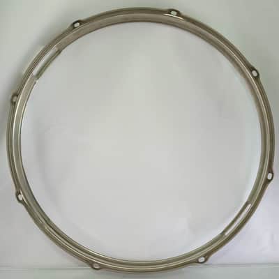 Slingerland 15"NOB BRASS Stick-Saver Snare Drum Resonant Rim/Hoop 8Lug Nickel US image 8
