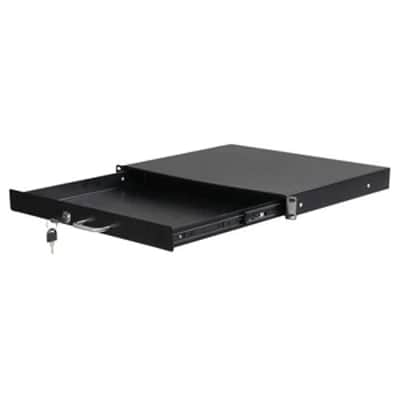 New 19 Inch Rack Mount 1U Steel Plate DJ Drawer Equipment Cabinet Lockable w/key image 2