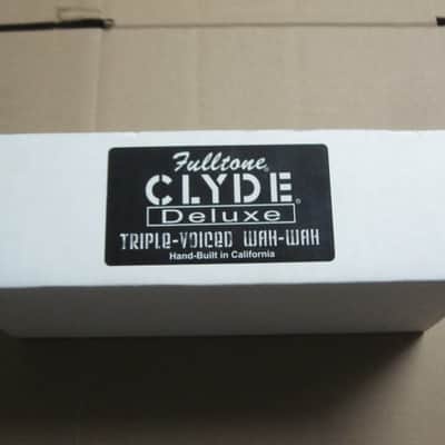 kind of lightly handled genuine Fulltone EMPTY BOX & printout copy of paperwork ONLY for Clyde Deluxe pedal (NO pedal) 2010s (specifically 2019) white box with black & white labels image 7