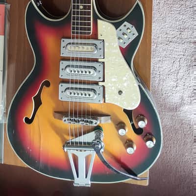 Ibanez Hollowbody 3 single coil pickups late 60's - sunburst brown image 1