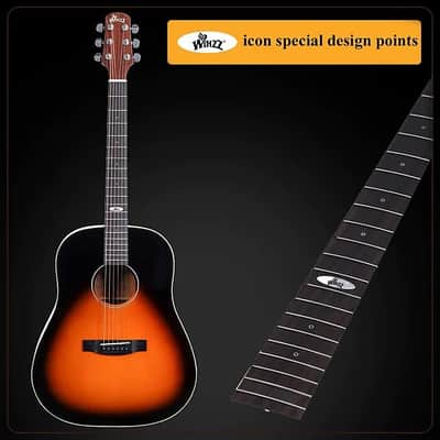 WINZZ AFM16-SD Slope Shoulder Dreadnought Solid Sitka Spruce Acoustic Guitar with Reinforced Carbon Fiber Neck image 22