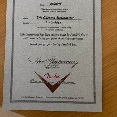 Fender Custom Shop Eric Clapton Stratocaster 2016 – Mercedes Blue – COA – CZ528644 image 12