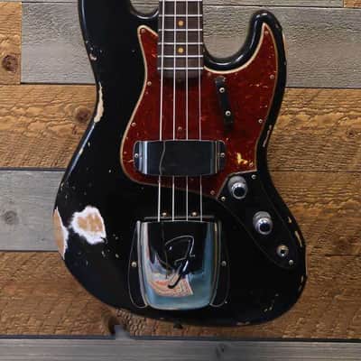 Fender Custom Shop '62 Jazz Bass Heavy Relic Black cz565830 image 1