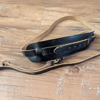 Vintage Guitar Strap Spaghetti Style 1950s, 1960s Black Great Condition image 1