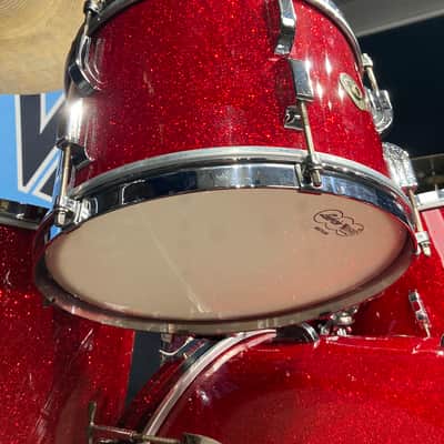 Frankie Banali's Quiet Riot - Leedy & Ludwig Restored 6-Piece Set, 24", 20", 16", 13", 12", 14x5" Matching Snare! Immaculate 1950-1955 - Sparkling Red Pearl image 12