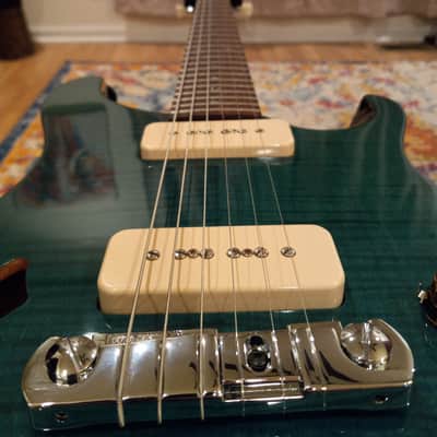 PRS SE Custom 22 Semi-hollow Soapbar 2004 Emerald Green Flame-Top image 3