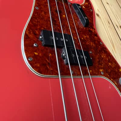 1963 Fender Precision Bass Guitar Fiesta Red image 6