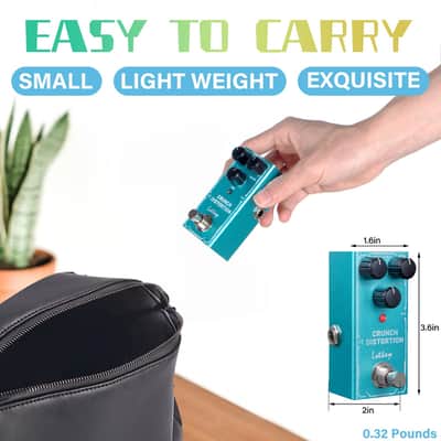 Crunch Distortion Guitar Pedal, Lotkey Electric Effects Pedals Mini Single Type DC 9V True Bypass image 7