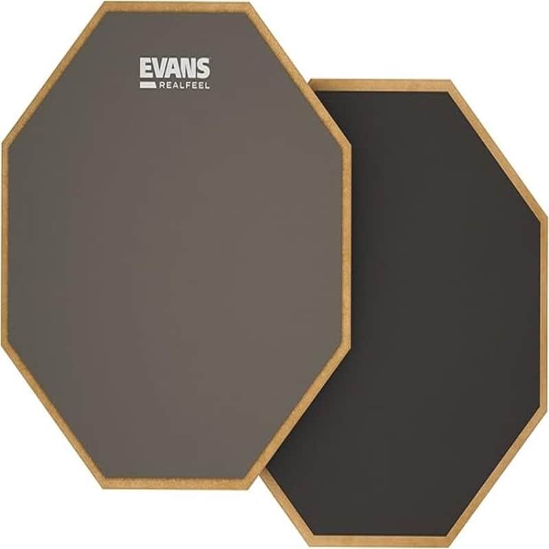 Evans RealFeel 12” Double-Sided Drum Practice Pad, Gum Rubber image 1