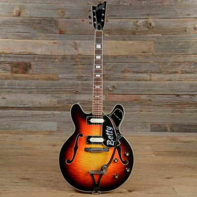 Univox Semi-Hollow Sunburst 1960s (s721) image 4