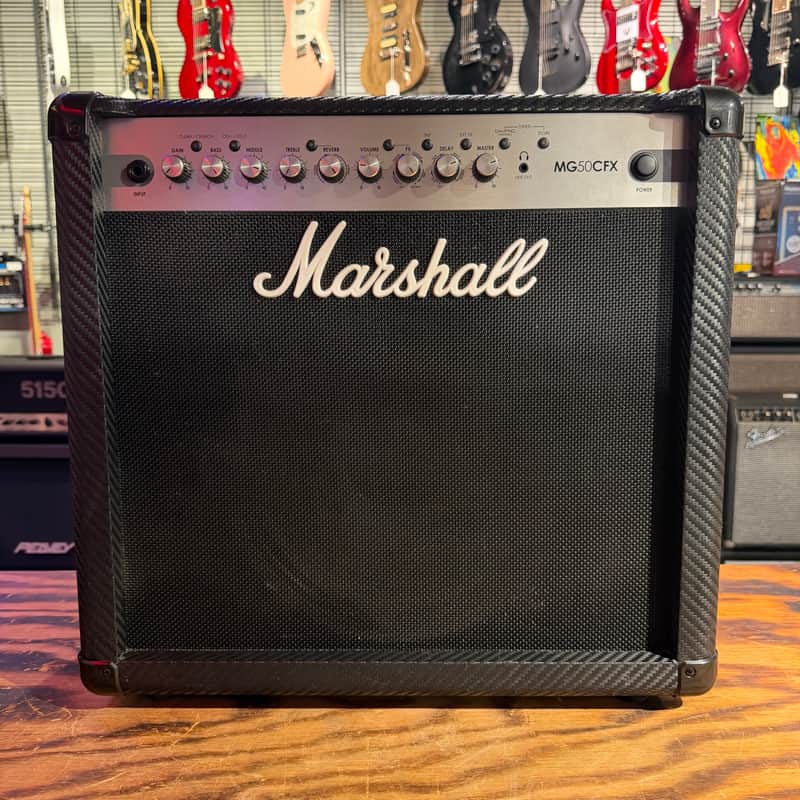 Marshall MG Carbon Fiber MG50CFX 2-Channel 50-Watt 1x12" Solid State Guitar Combo 2011 - 2018 - Black Carbon Fiber image 1