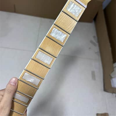 24 inch short scale maple electric guitar neck block inlay 22fret big head Parts image 3