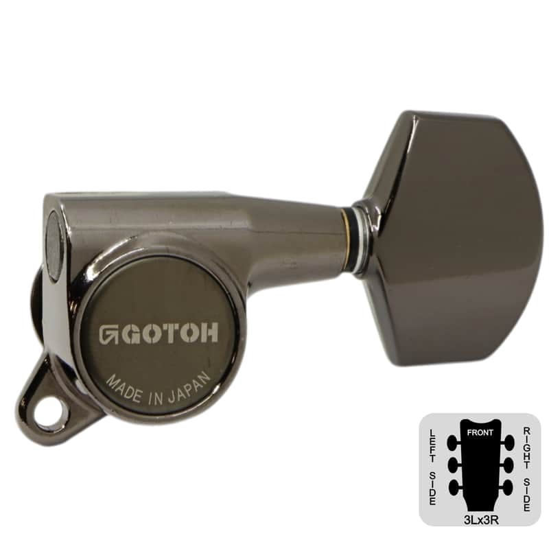 Gotoh SG381-01 Guitar Tuners w/ Large Knobs - Cosmo Black - 3L x 3R image 1