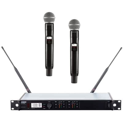 SHURE ULXD4D/SM58=-G57 Dual Channel / Dual Mic Rackmount Digital Dante Handheld  Wireless System image 1