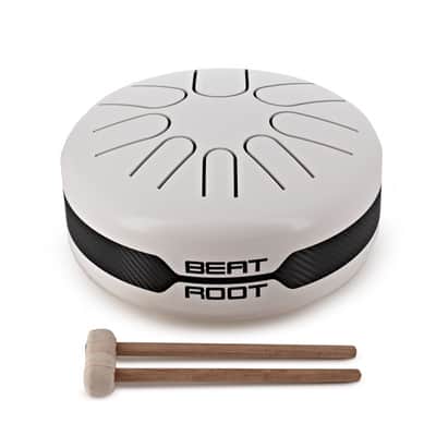 Beat Root Tongue Drum With Built In Pickup White/ Black with mallets image 1