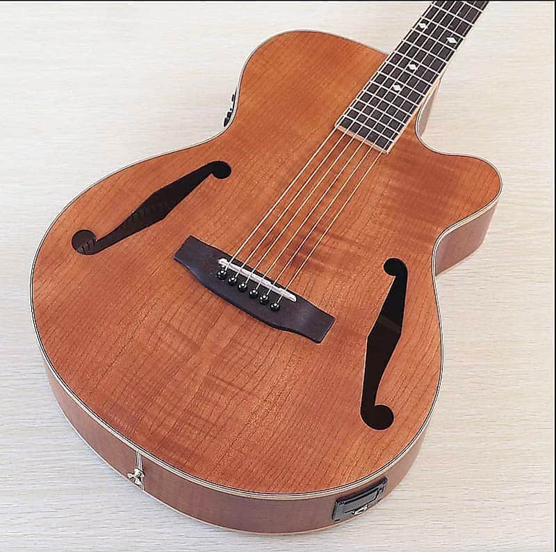 Custom 40 Inch Acoustic Guitar, Flamed Oak Top Body, Mahogany Neck, 21 Frets Fingerboard