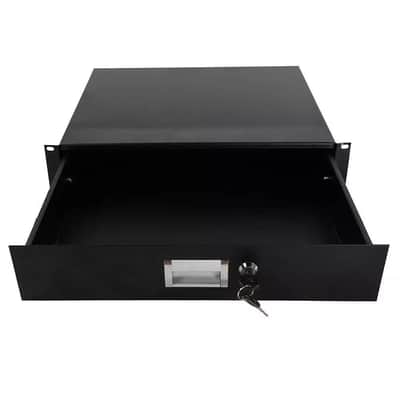 19" Rack Mount 2U Locking Drawer Pro Audio Dj Server Rack Lock Storage Cabinet image 5
