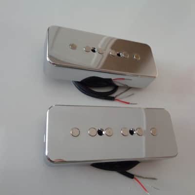 Silver Dollar, P90 Soap Bar Neodymium Handmade pickup  set NECK + BRIDGE / Coil Tap image 3