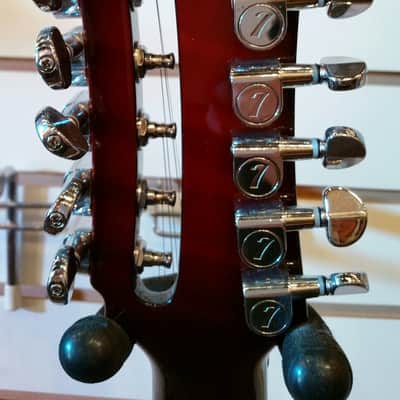 Italia Rimini Twin Double Neck, White Pearl, Redburst back 2015 NOS image 13