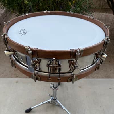 A&F Drum Co. Special Edition NOB Snare Drum 15x3.5” with Walnut Hoops image 3