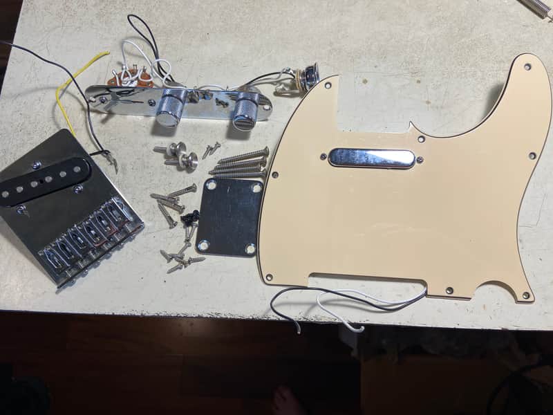 MIM Fender Standard Tele Telecaster Pickups Pickguard 6 Saddle Bridge Control Plate image 1
