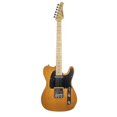 Sawtooth ET Alder Series Electric Guitar, Butterscotch with Black Pickguard image 2