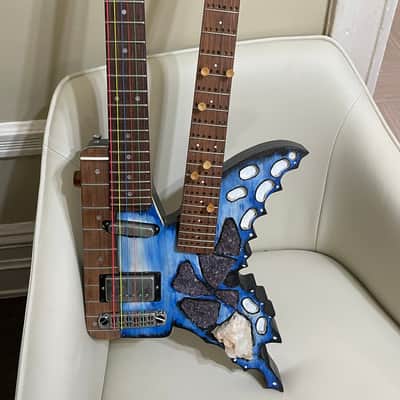 Rick Kelly  Double neck butterfly guitar  Wood image 3